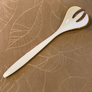 ~Guzzini~ White & Yellow Plastic Salad Serving Fork